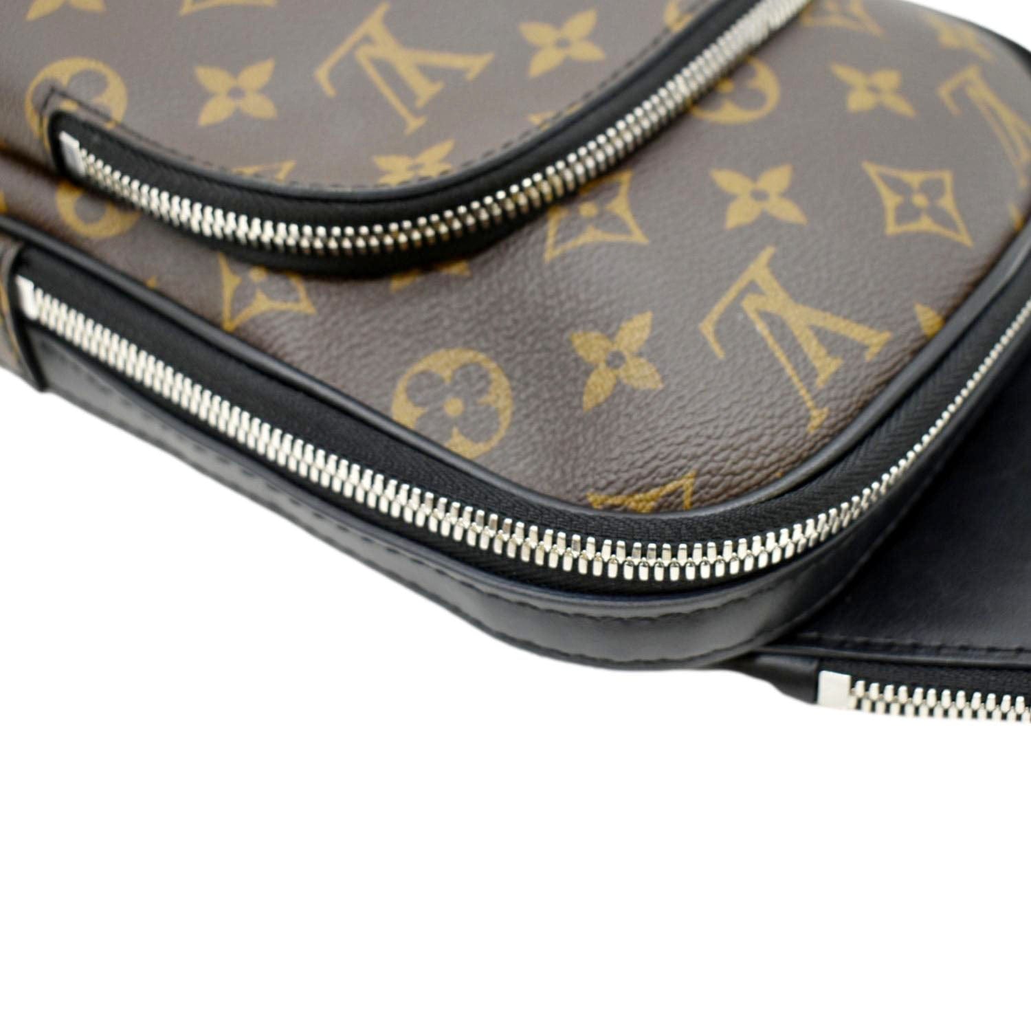 LOUIS VUITTON Avenue Sling Monogram Canvas Backpack Bag Brown