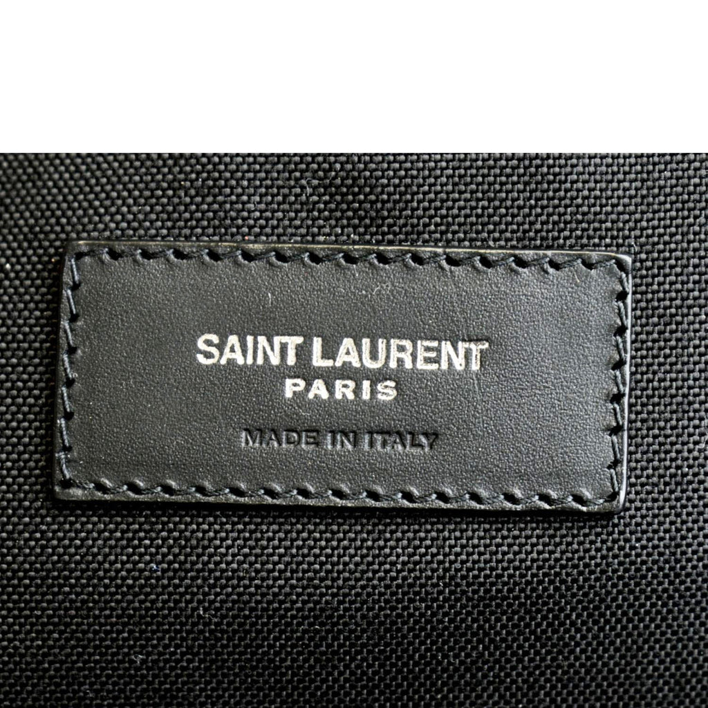 YVES SAINT LAURENT City Palm Print Canvas Backpack Bag Orange