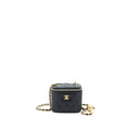 Chanel 22C Pearl Crush Mini Vanity With Chain Lambskin Black