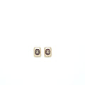 Chanel Square CC Logo Earrings Gold Tone