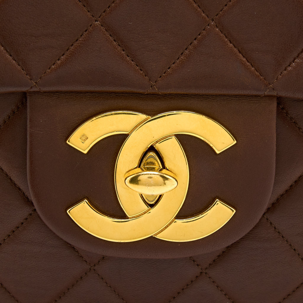 Chanel Vintage Classic Timeless Backpack Lambskin Brown