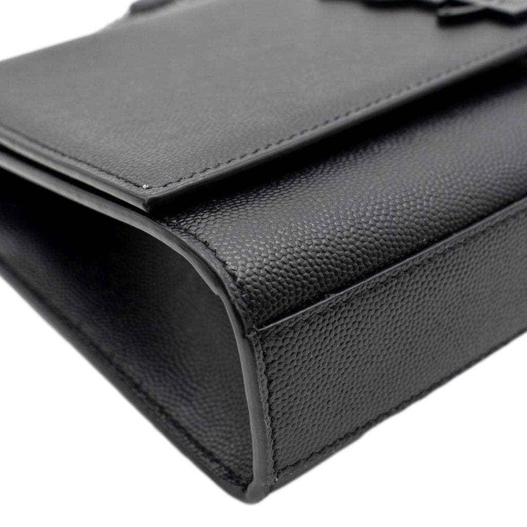YVES SAINT LAURENT Kate Leather Chain Clutch Crossbody Bag Black