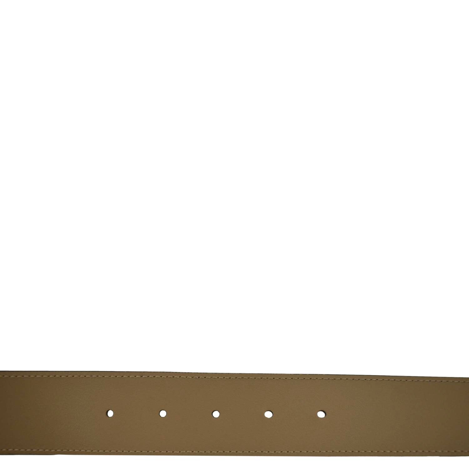 GUCCI Double G Buckle Leather Belt Size 80.32 Tan 400593