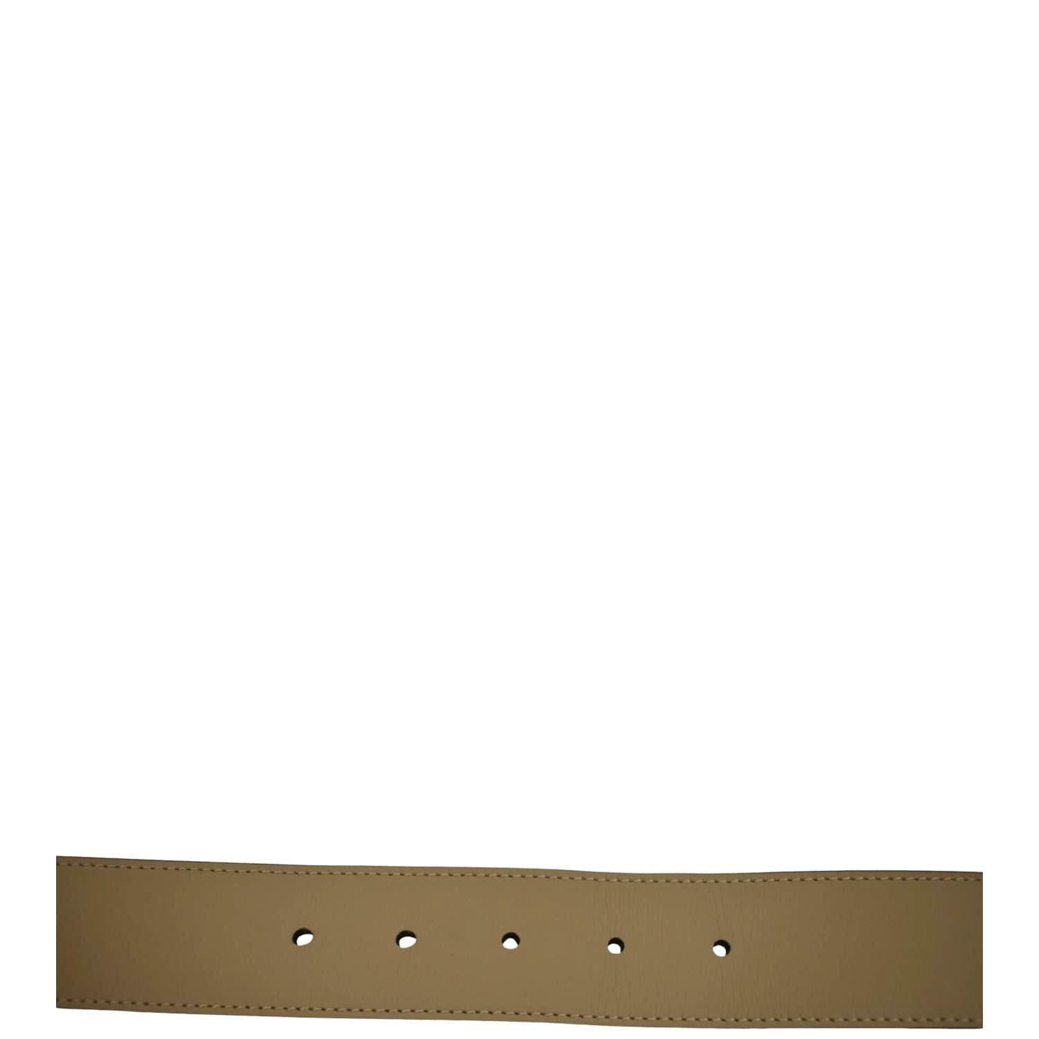 GUCCI Double G Buckle Leather Belt Size 80.32 Tan 400593