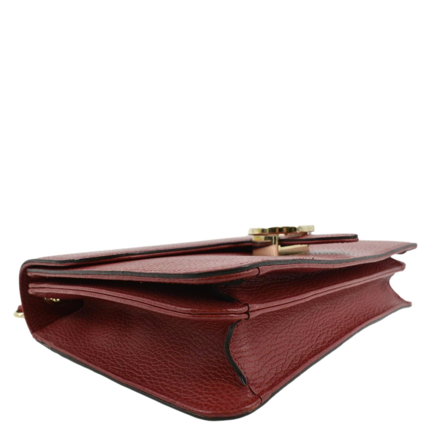 GUCCI Interlocking GG Calfskin Leather Crossbody Bag Red 510303
