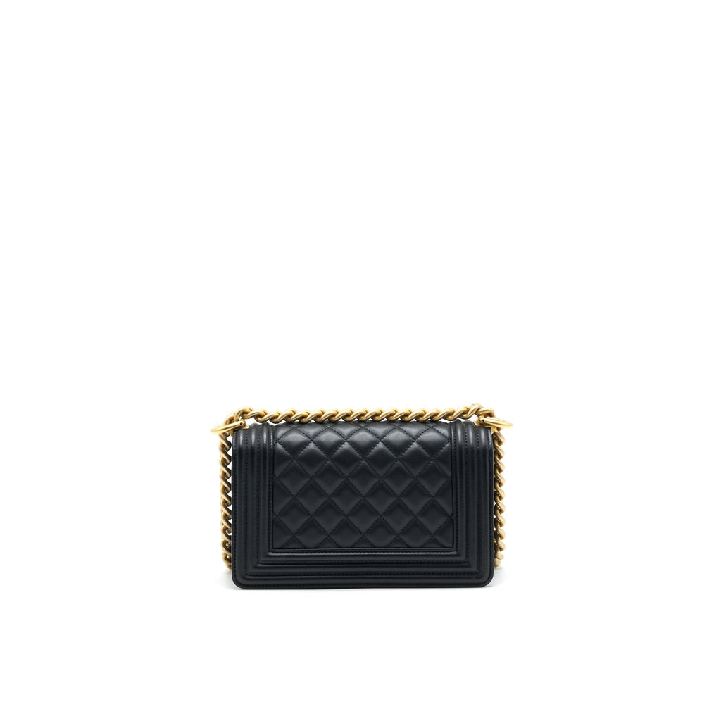 Chanel small boy Bag Calfskin Black with  serial27