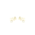 Chanel 22S CC Logo And Clover Earrings Light Gold Tone