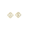 Chanel 22S Quilted CC Logo Earring Light Gold Tone
