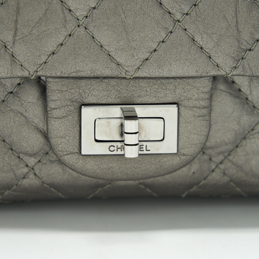 Chanel Small reissue 2.55 225 Double Flap Bag silver grey