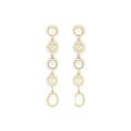 Chanel Crystals CC Logo And Pearls Round Drop Earrings L