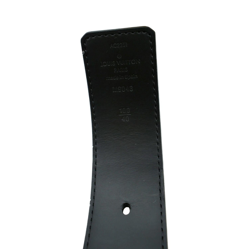 LOUIS VUITTON Monogram Eclipse LV Initials Belt Black Size 100/40