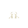 Chanel No.5 Perfume Bottle Earrings Light Gold Tone