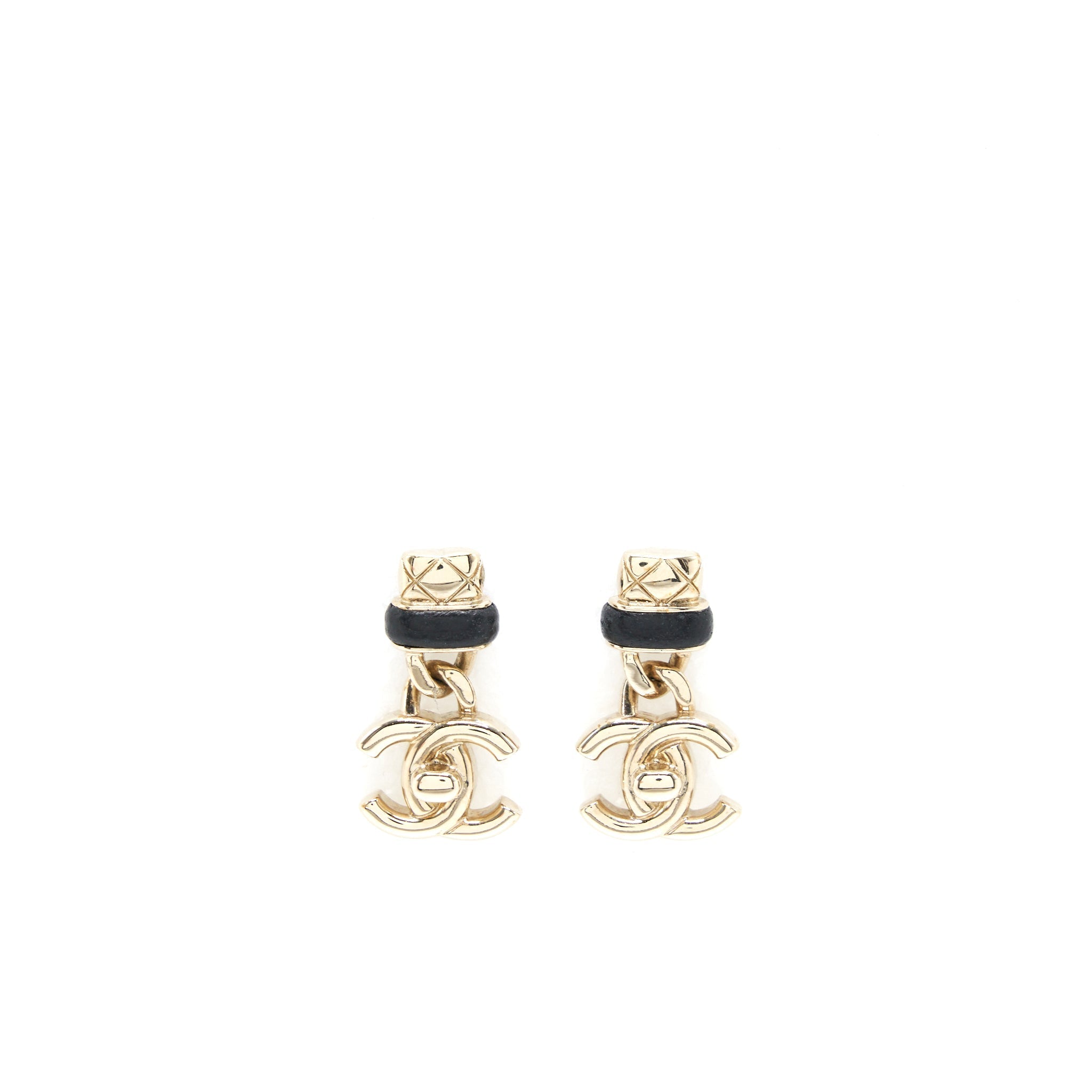 Chanel CC Logo Drop Earrings
