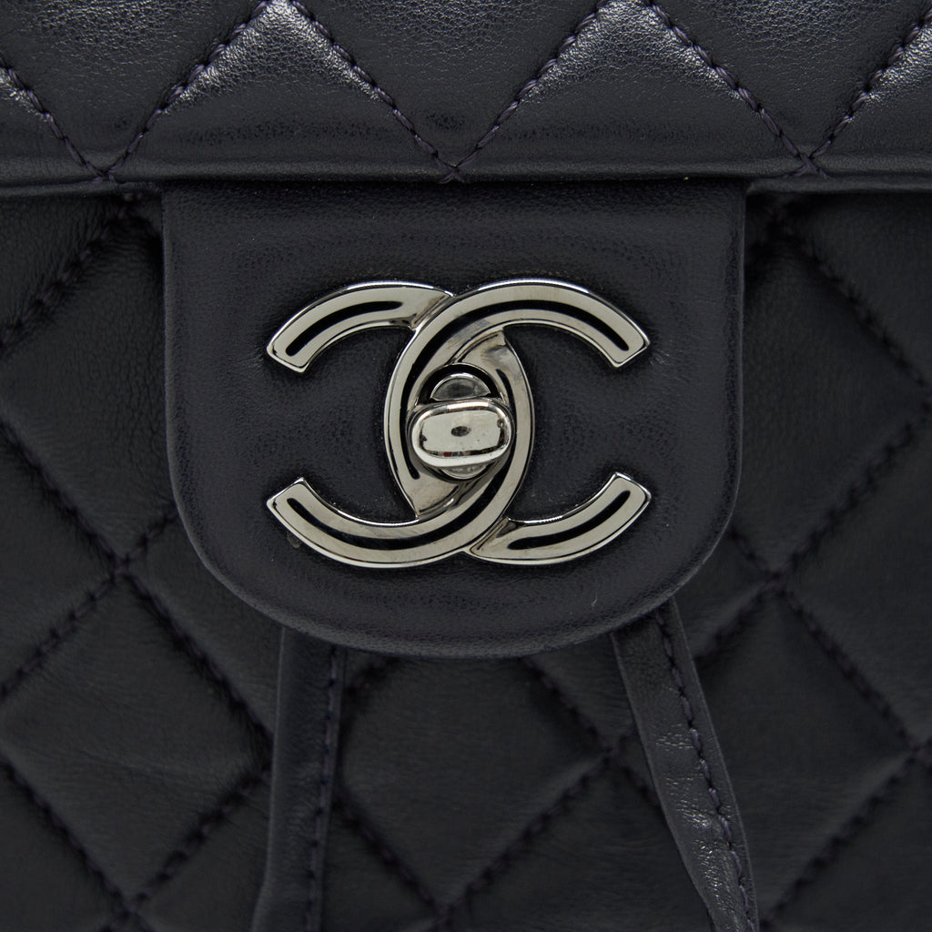 Chanel Quilted Urban Spirit Backpack Lambskin Black