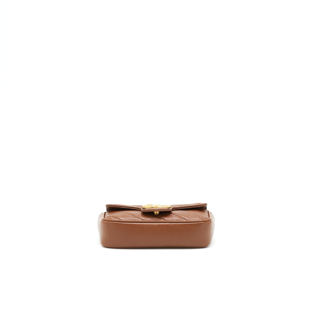 Gucci GG Marmont Matelasse Super Mini Bag Brown