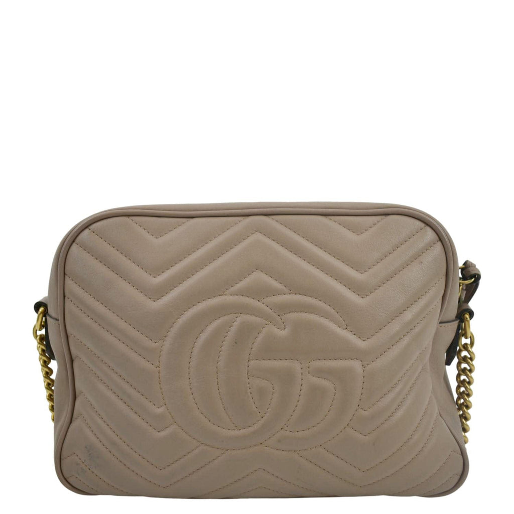 GUCCI GG Marmont Matelasse Leather Crossbody Bag Dust Pink 443499