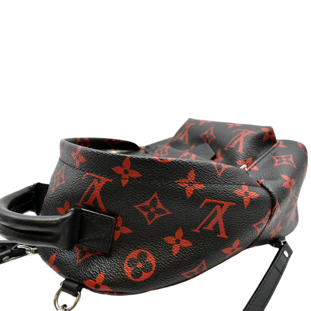 LOUIS VUITTON Palm Springs Mini Monogram Infrarouge Canvas Backpack Bag Black