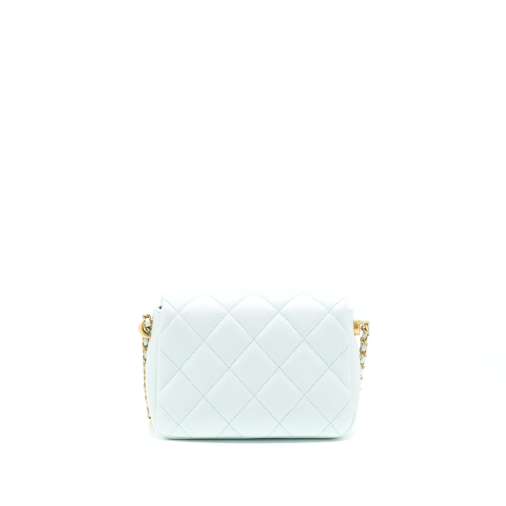 Chanel 21K My Perfect Mini Flap Bag Caviar Iridescent Pastel Green