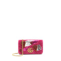 Gucci Velvet Wallet with chain pink  limited edition