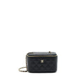 Chanel Caviar Long Vanity With Chain Caviar Black L