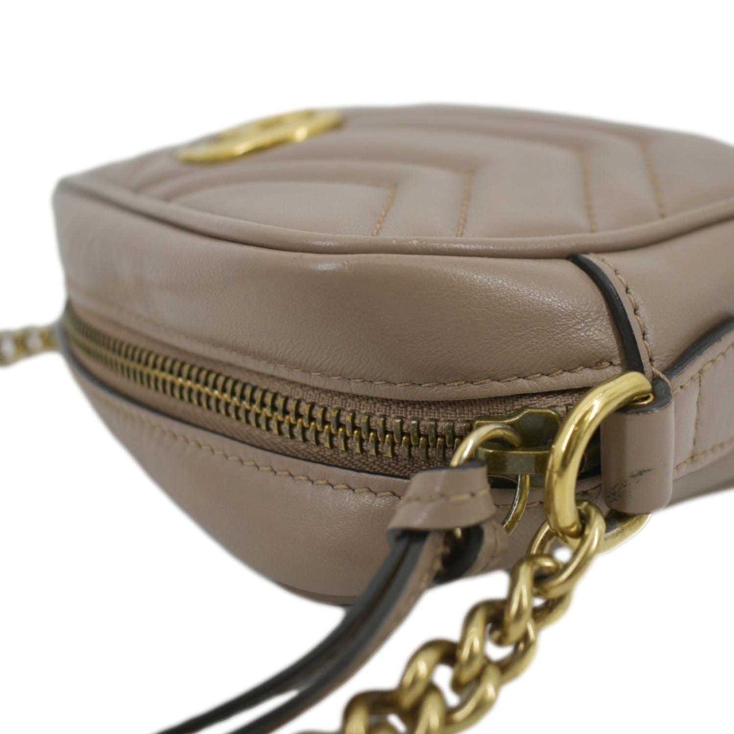 GUCCI GG Marmont Mini Matelasse Leather Crossbody Bag Dust Pink 448065