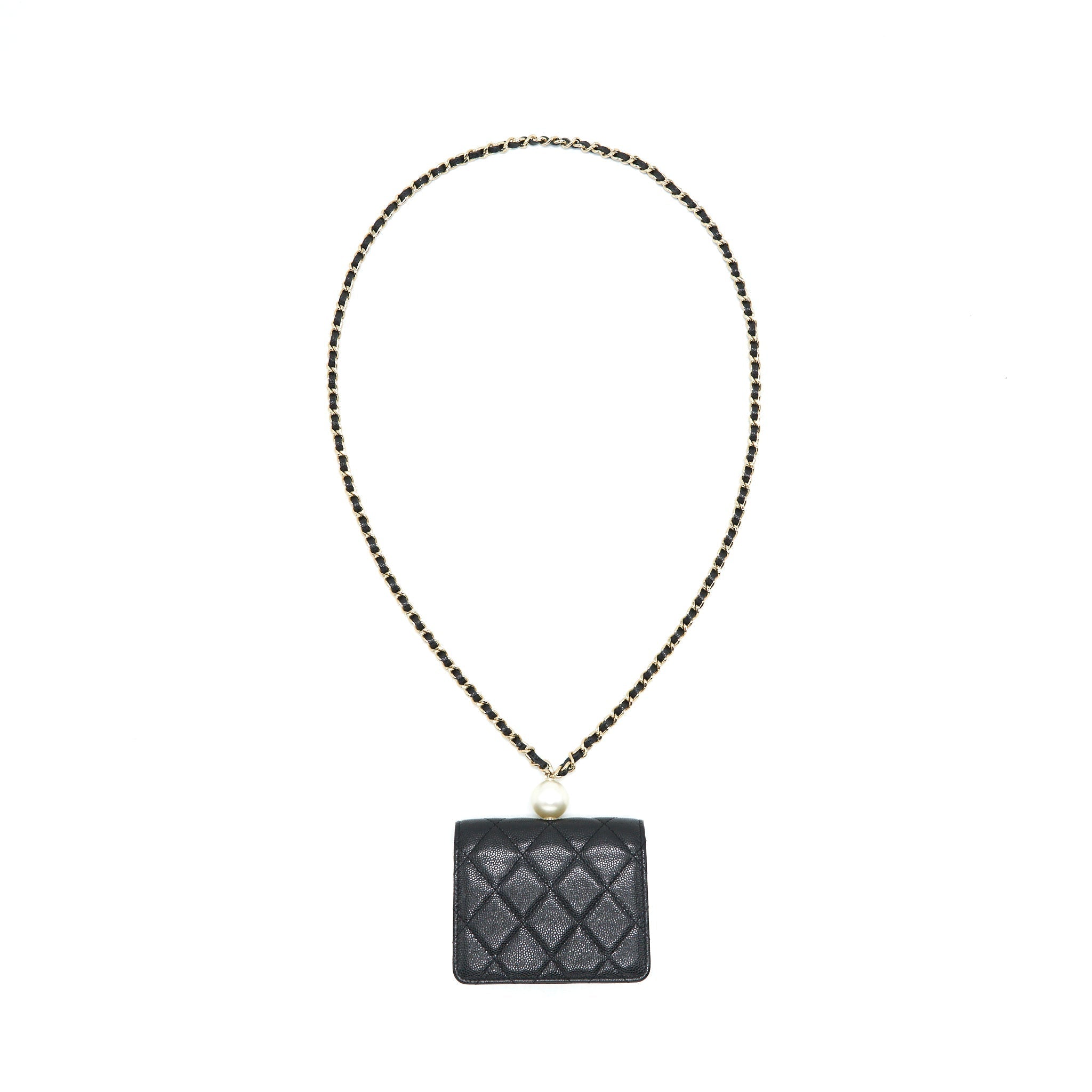 Chanel Flap Coin Purse with Chain Black Caviar L