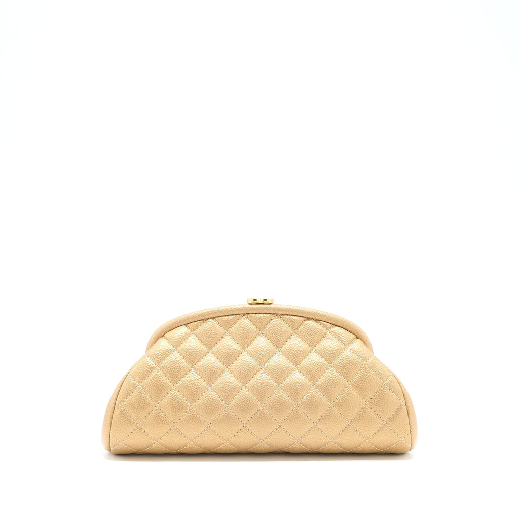 Chanel Timeless Clutch Caviar Gold Brushed