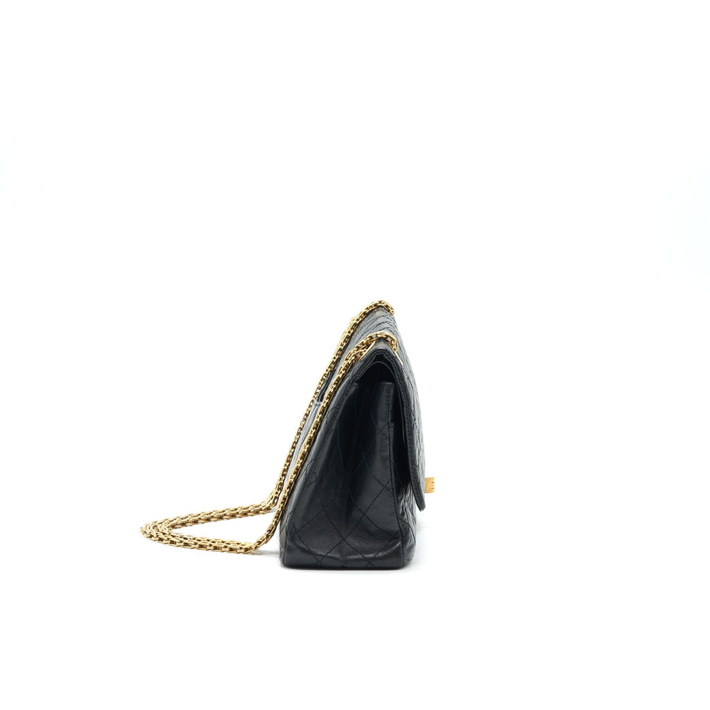CHANEL 2.55 226 Reissue Flap Bag Aged Calfskin in Black