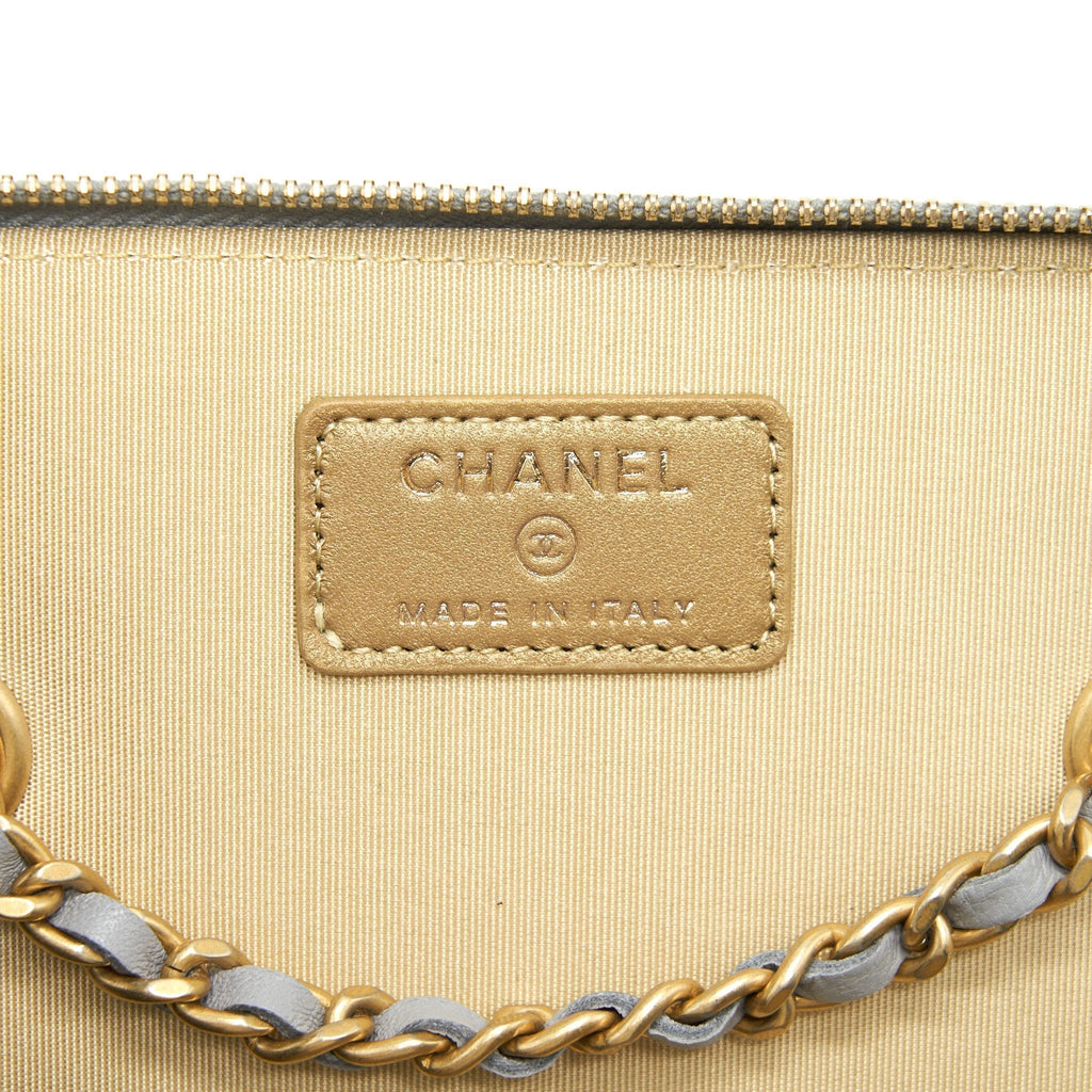 Chanel 21B Pearl Crush Long Vanity with Chain Light Grey