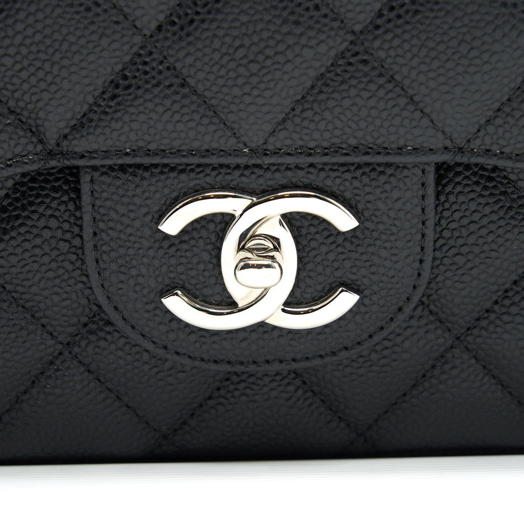 CHANEL CAVIER CLASSIC MAXI DOUBLE FLAP BAG BLACK
