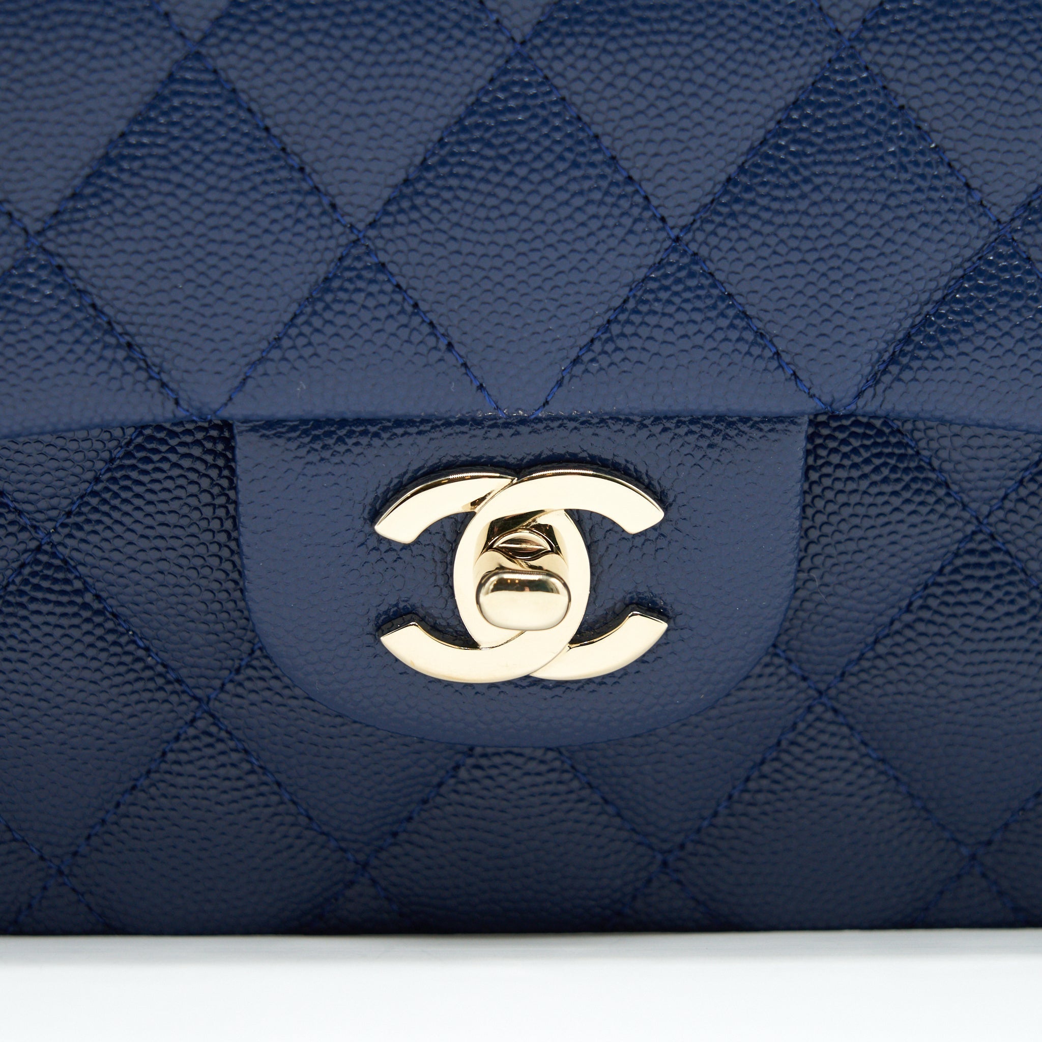 Chanel Classic Small Double Flap Caviar NAVY L