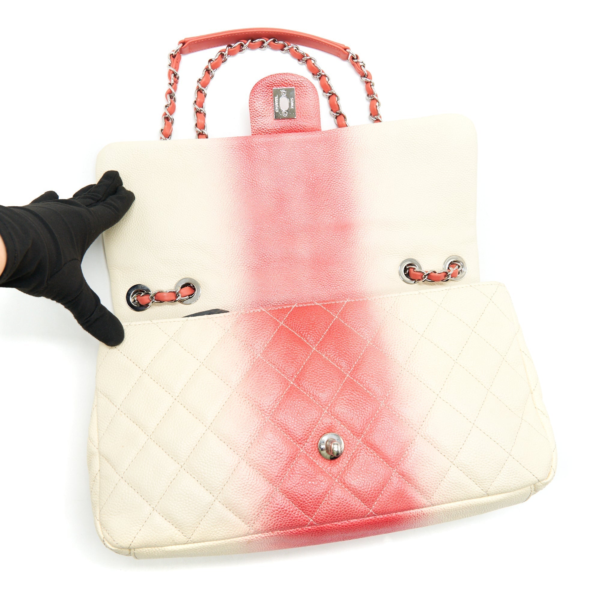 CHANEL Multi Color Caviar Large Flap Bag with