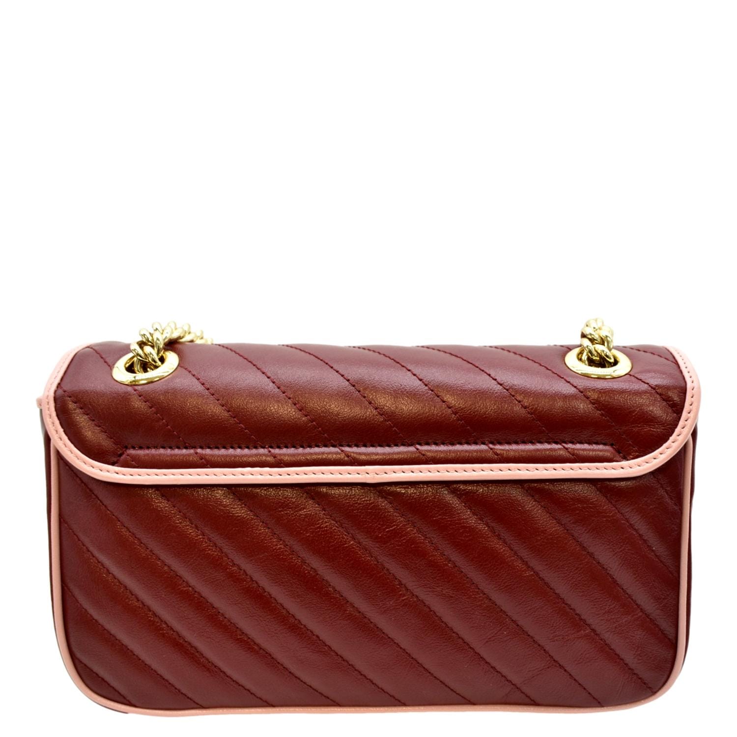 GUCCI GG Marmont Matelasse Leather Shoulder Bag Red 443497