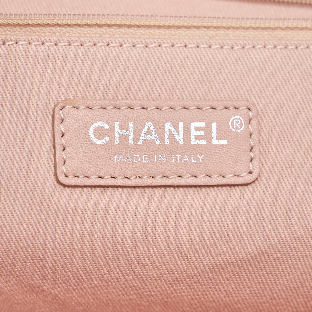 CHANEL DEAUVILLE MM TOTE BAG CANVAS PINK