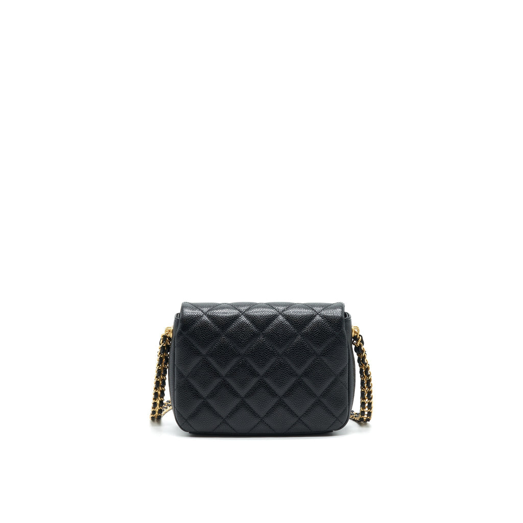Chanel 21A Mini Square Flap Bag Caviar Black