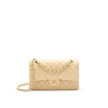 CHANEL MEDIUM CLASSIC DOUBLE FLAP LAMBSKIN BEIGE WITH