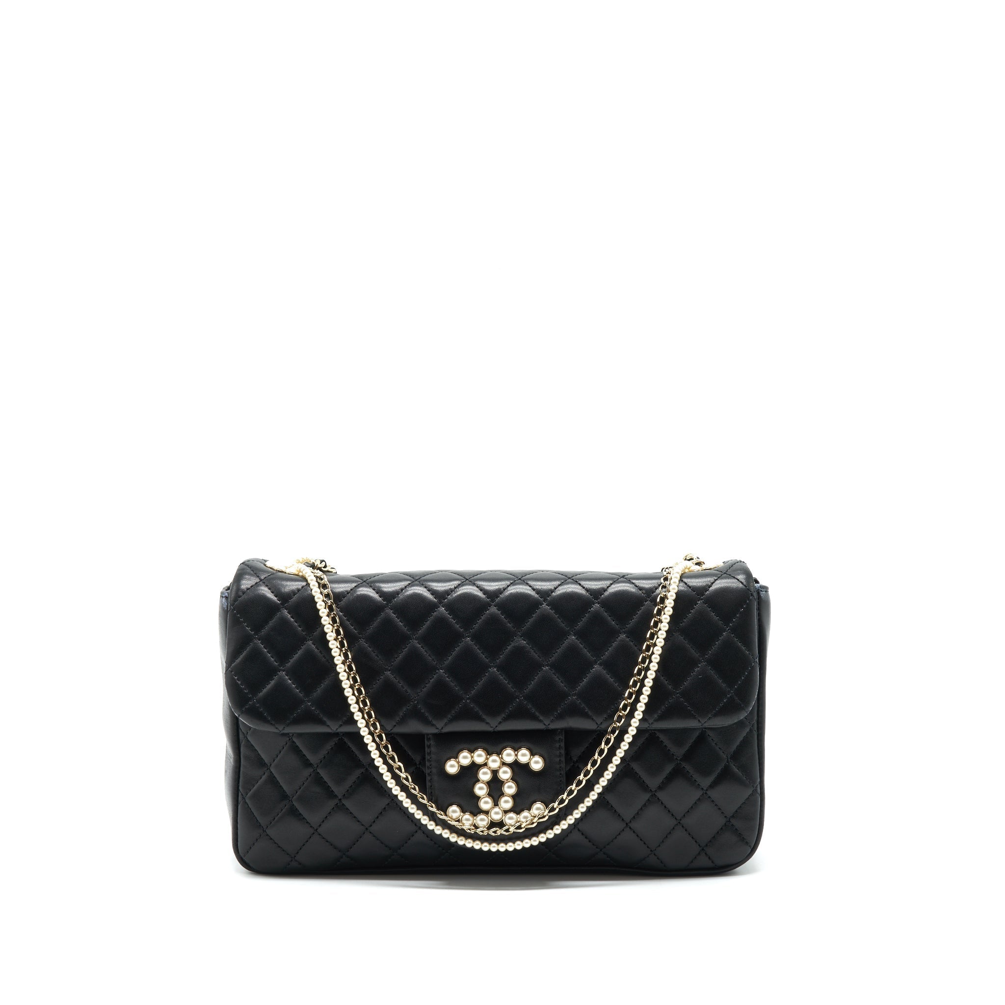 Chanel Westminster Shoulder Bag Lambskin Black L
