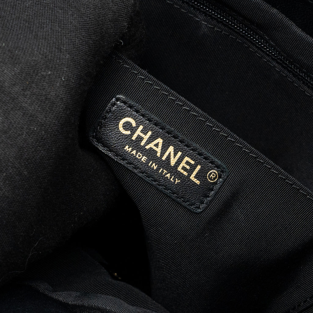 Chanel quilted flap backpack lambskin black