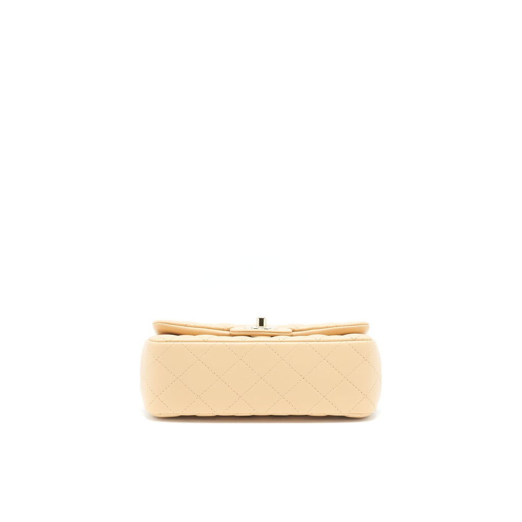 Chanel 22C Mini Rectangular Flap Bag Lambskin Beige L