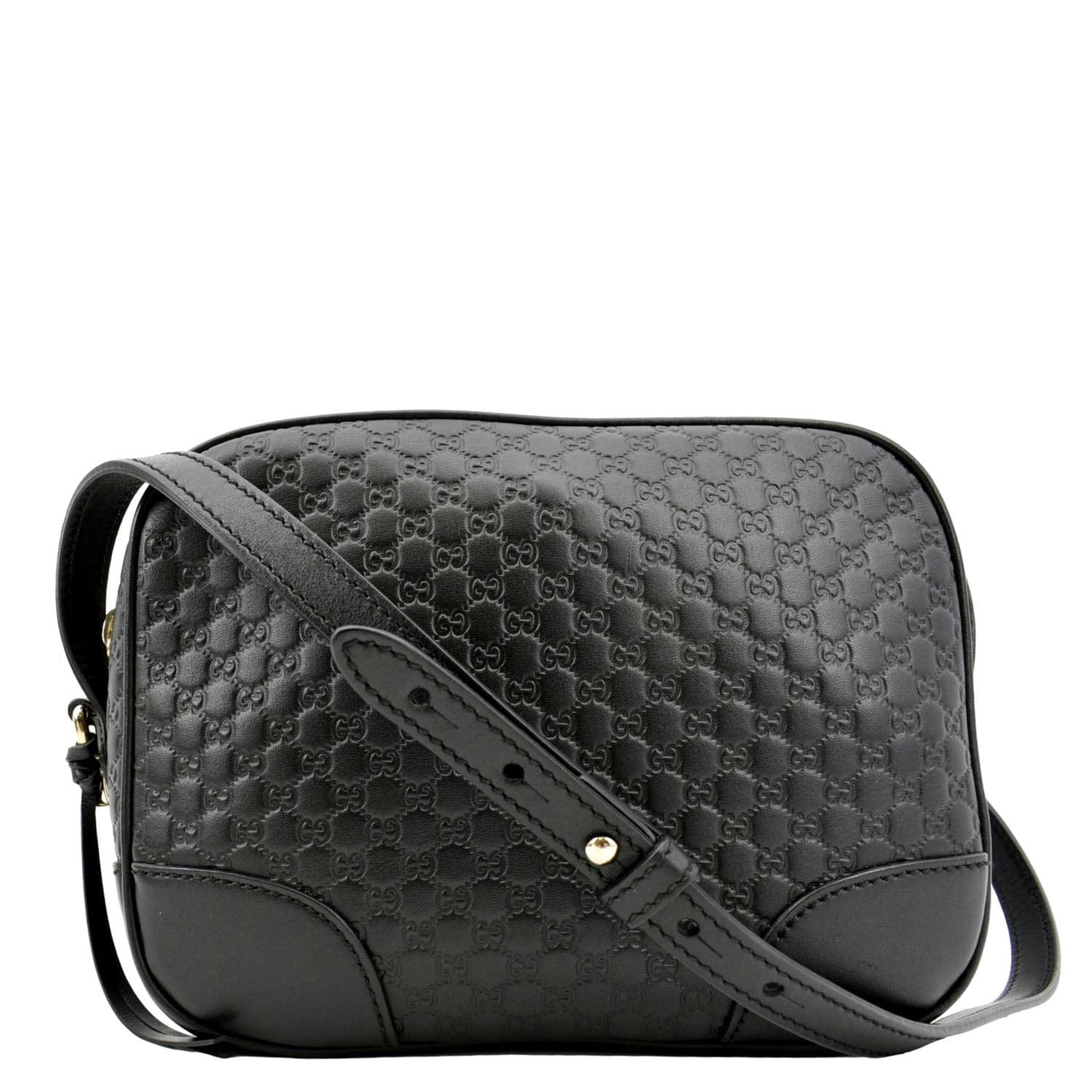 GUCCI Bree Mini GG Microguccissima Leather Crossbody Bag Black 449413