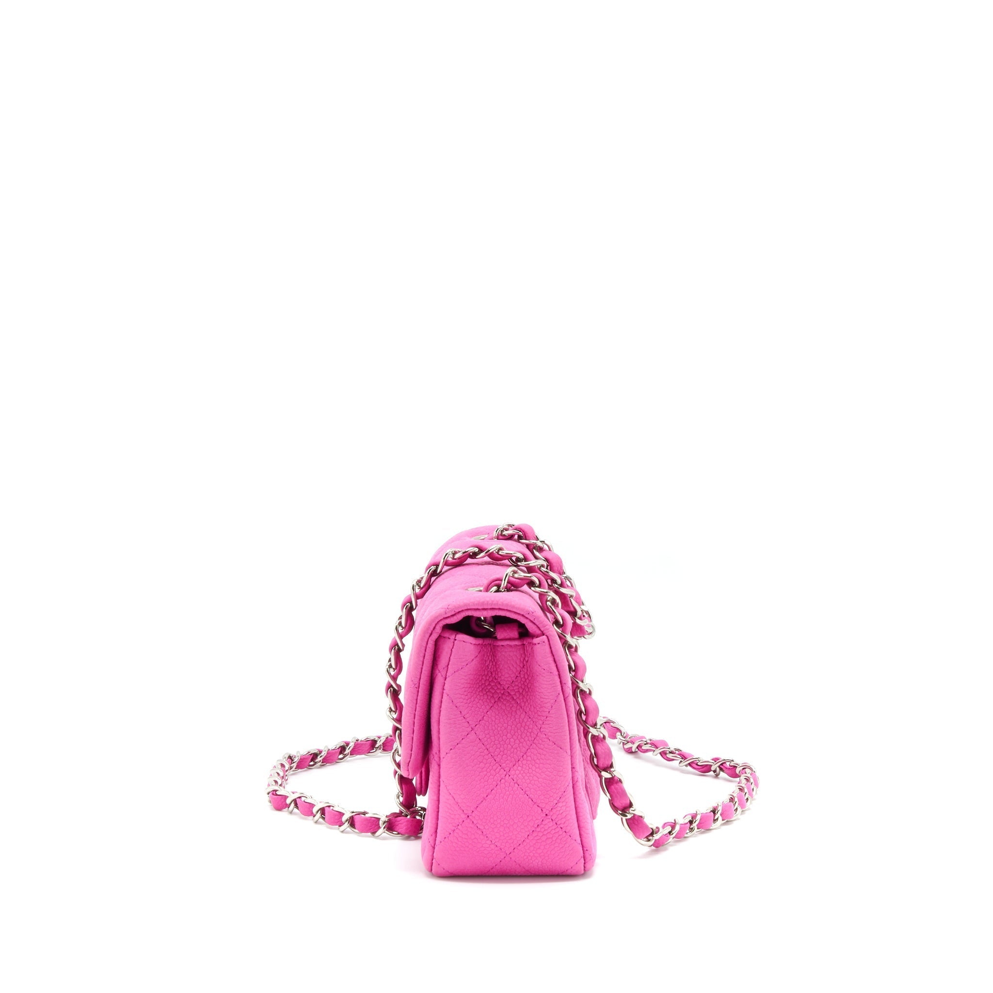 Chanel Mini Rectangular Flap Bag Grained Calfskin Pink