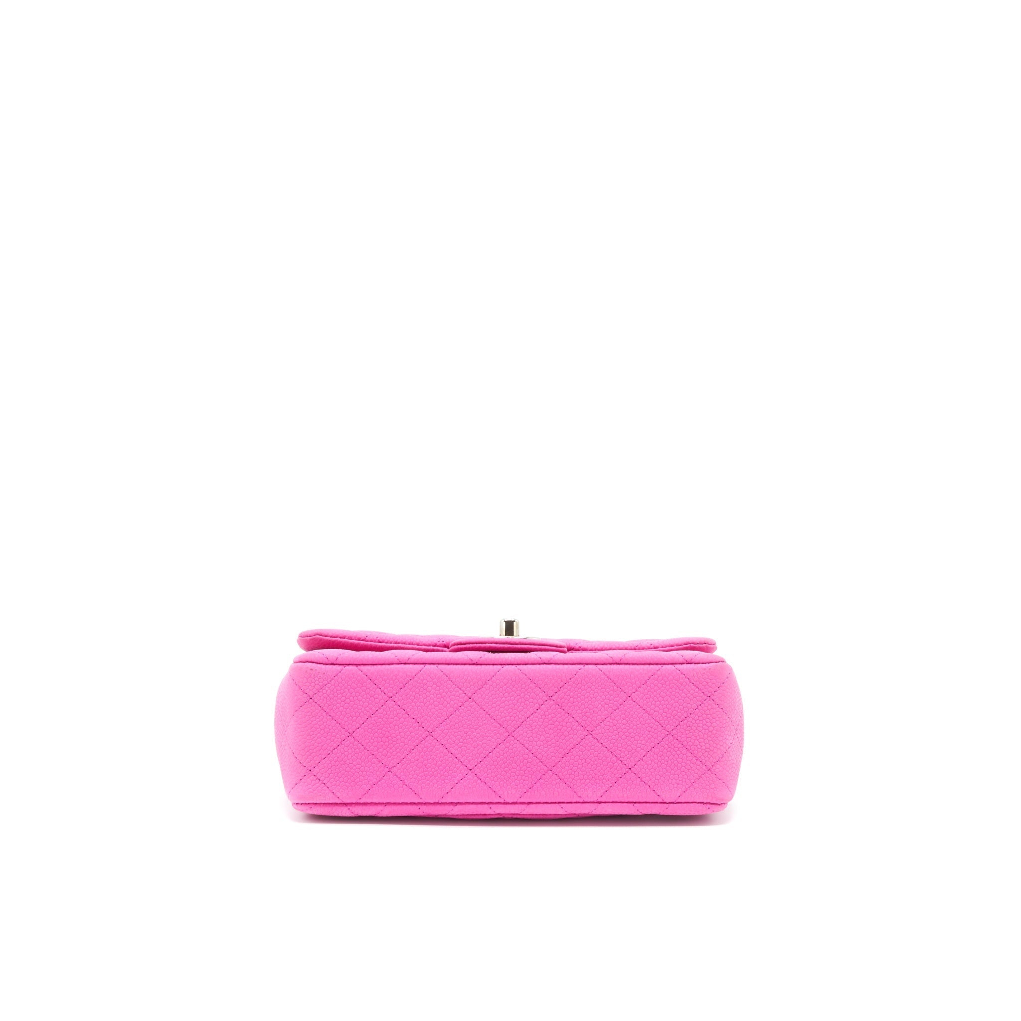 Chanel Mini Rectangular Flap Bag Grained Calfskin Pink