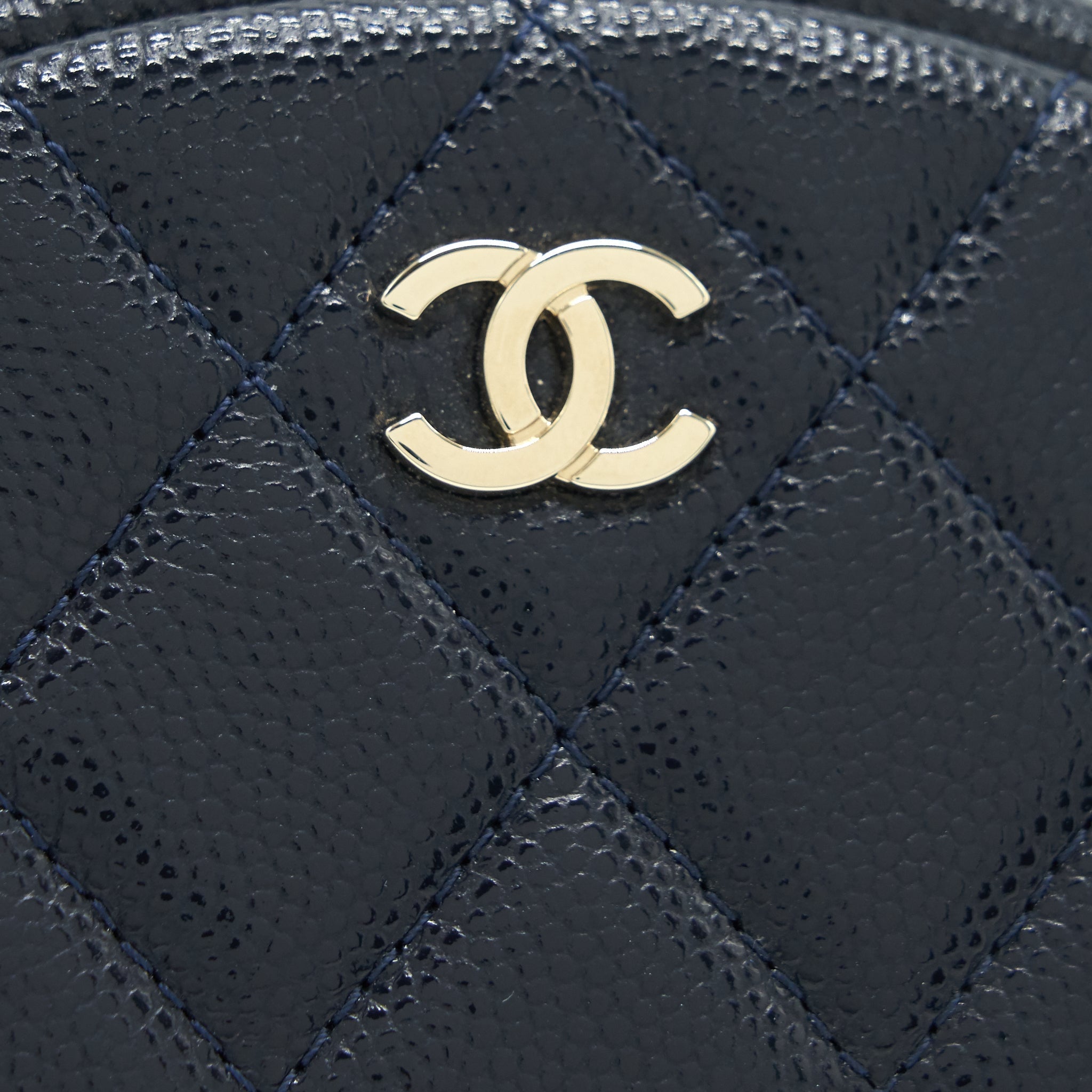 Chanel Round Coin Purse Caviar Navy