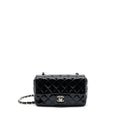 Chanel Mini Rectangular Flap Bag Patent Leather Black
