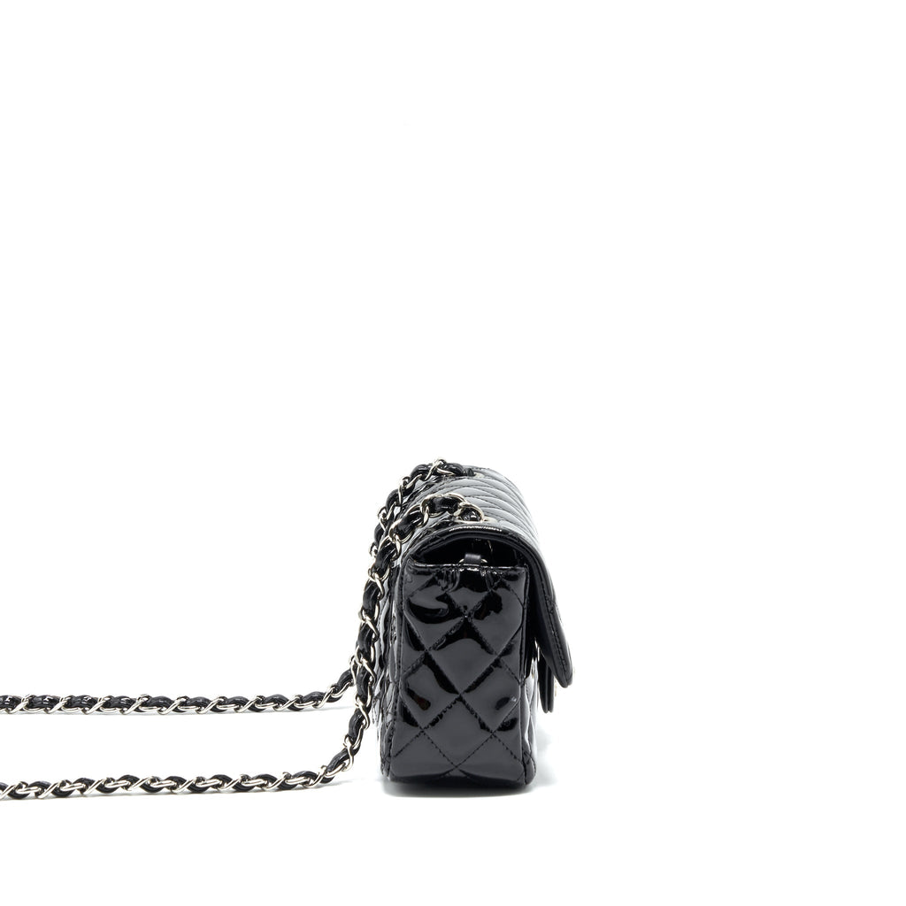 Chanel Mini Rectangular Flap Bag Patent Leather Black