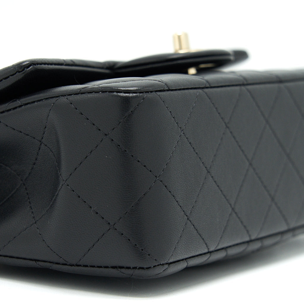 Chanel 21K Top Handle Mini Rectangular Flap Bag Black
