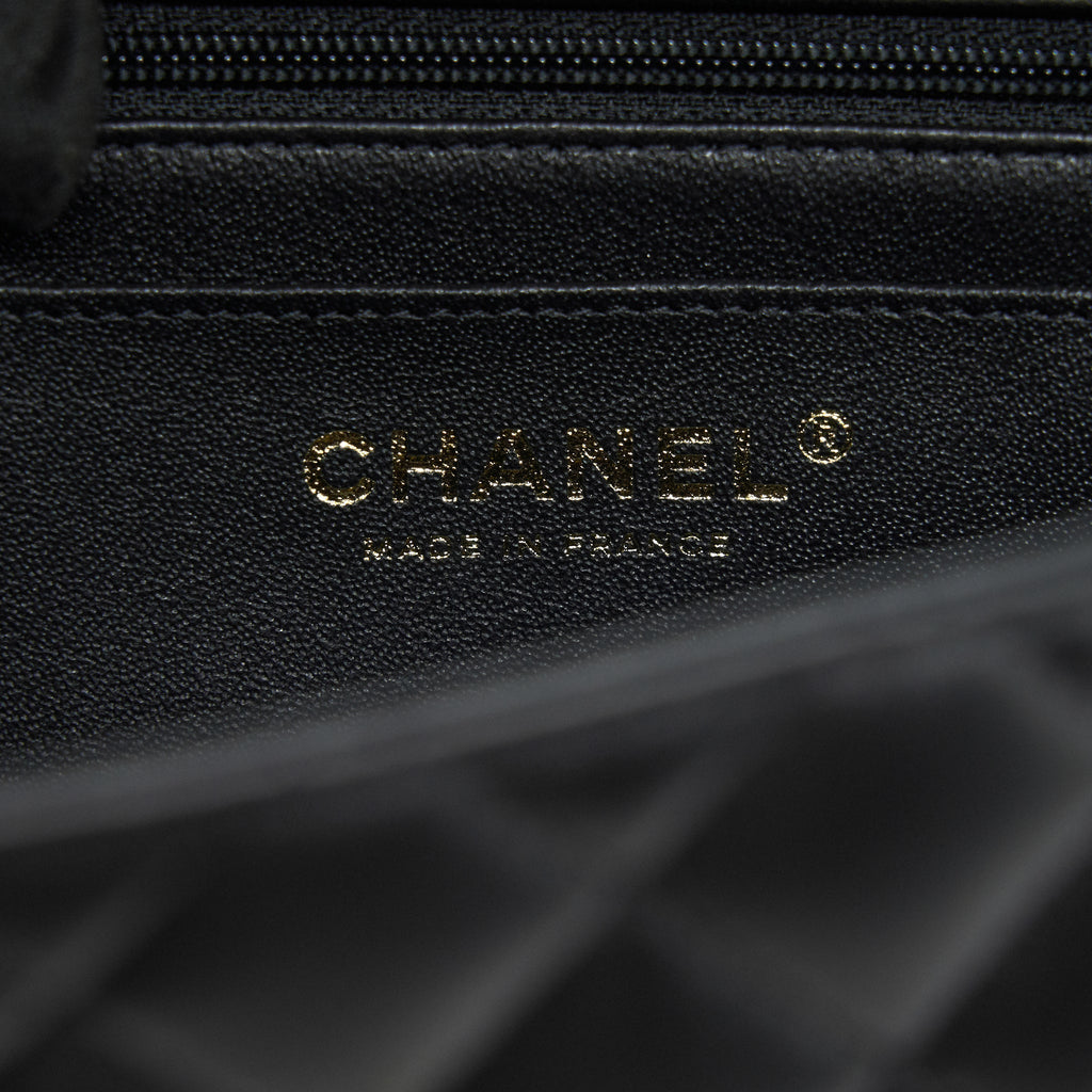 Chanel 21K top handle mini Rectangular flap Bag Black L