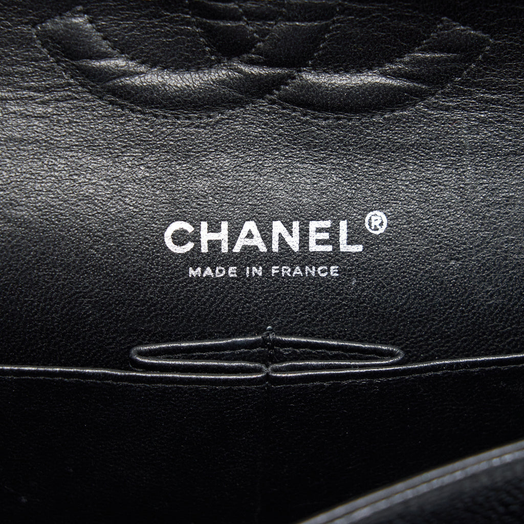 Chanel Medium Classic Double Flap Caviar Black  serial 12