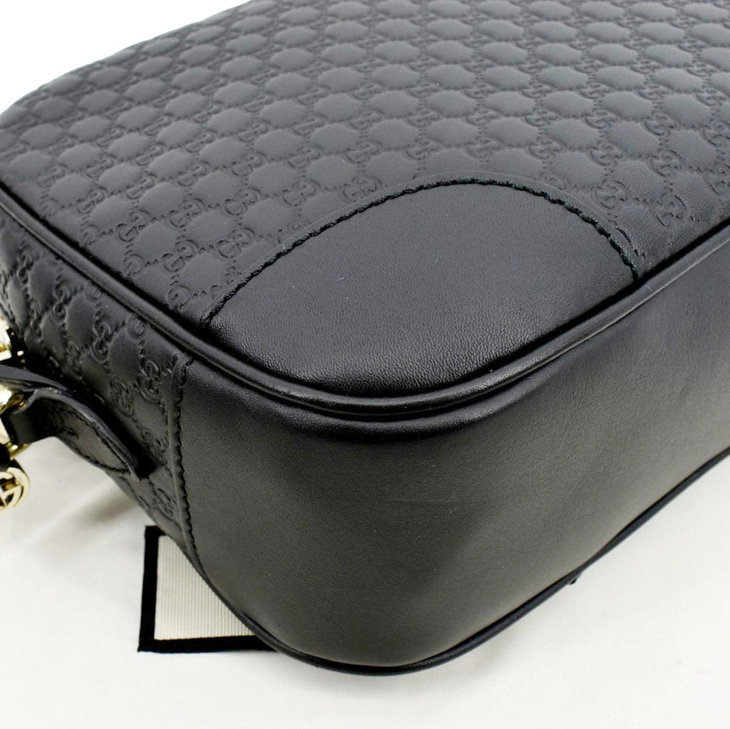 GUCCI Bree Mini GG Microguccissima Leather Crossbody Bag Black 449413