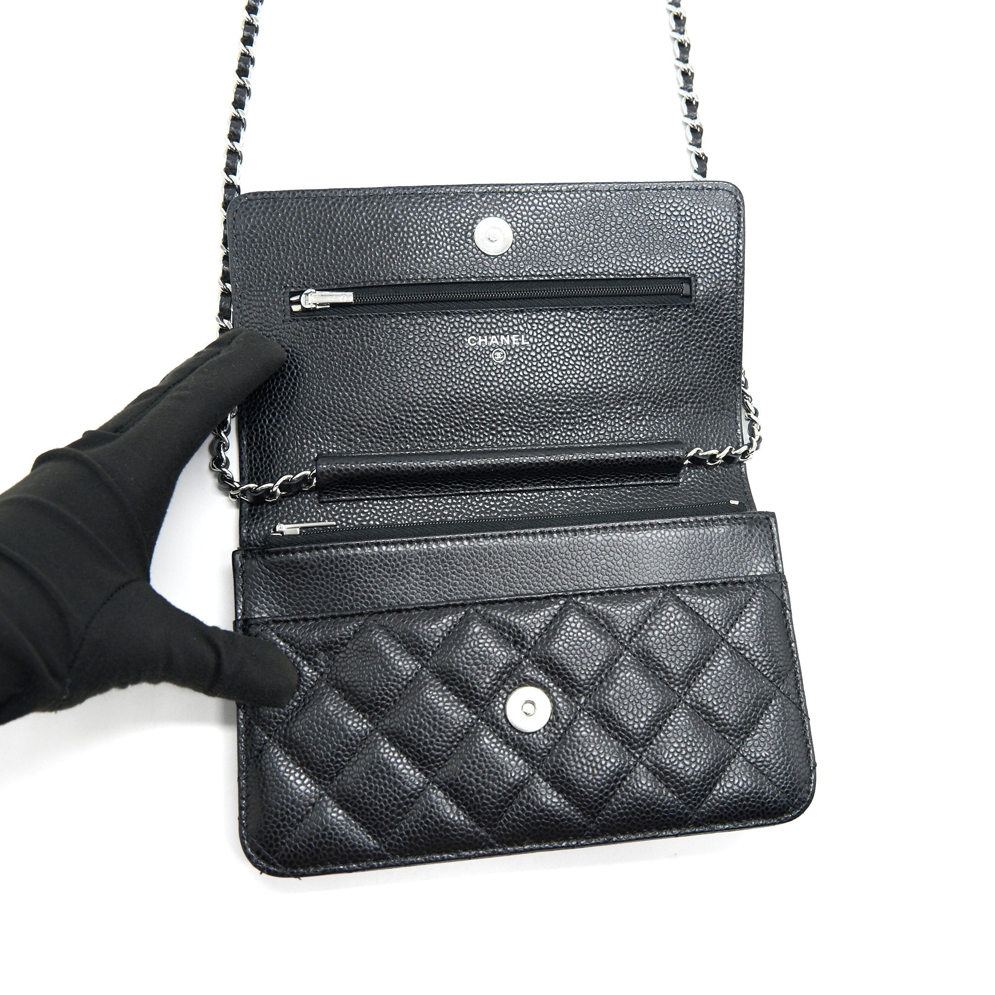 Chanel Wallet on Chain WOC in Caviar